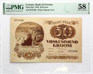 Estonia 50 Krooni 1929 PMG 58 Choice About Unc