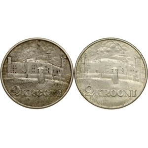 Estonia 2 Krooni 1930 Toompea Fortress Lot of 2 coins