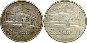 Estonia 2 Krooni 1930 Toompea Fortress Lot of 2 coins