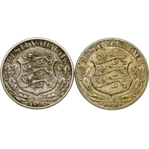 Estonia 2 Krooni 1930 Toompea Fortress Lot of 2 coins