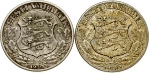 Estonia 2 Krooni 1930 Toompea Fortress Lot of 2 coins