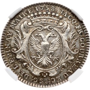France Silver Token 1758 Mayor of Angers (R1) NGC MS 61