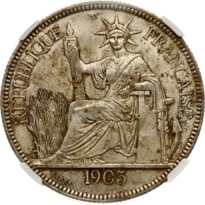 French Indochina Piastre 1905 A NGC MS 62