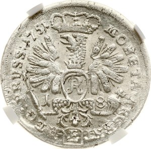 Germany Prussia 18 Groscher 1751 E NGC MS 63