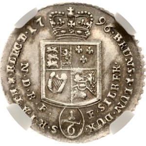 Germany Brunswick-Lüneburg-Calenberg-Hannover 1/6 Taler 1796 PLM NGC UNC DETAILS