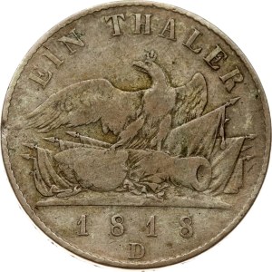 Germany Prussia Taler 1818 D