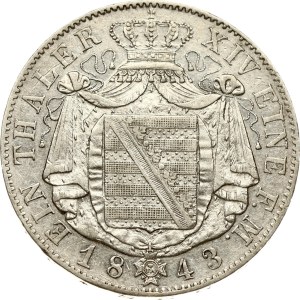 Germany Saxony Taler 1843 G