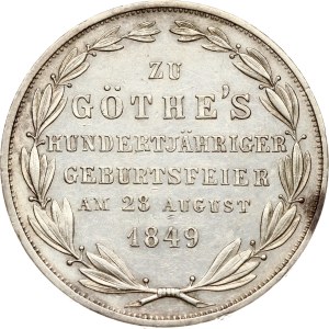Germany Frankfurt 2 Gulden 1849 Goethe Centennial