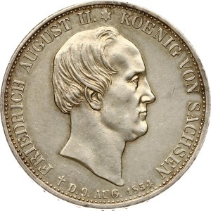 Germany Saxony 2 Taler 1854 F Death of King Friedrich August II