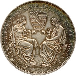 Germany Saxony 2 Taler 1854 F Death of King Friedrich August II