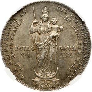 Germany Bavaria 2 Gulden 1855 Madonna Column NGC MS 63