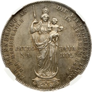 Germany Bavaria 2 Gulden 1855 Madonna Column NGC MS 63