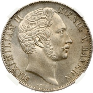 Germany Bavaria 2 Gulden 1855 Madonna Column NGC MS 63