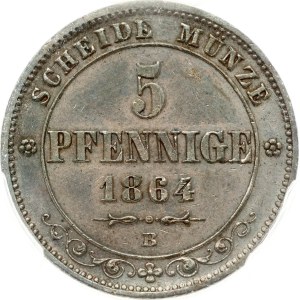 Germany Saxony 5 Pfennige 1864 B PCGS AU Detail