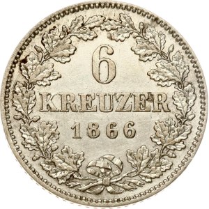 Germany Bavaria 6 Kreuzer 1866