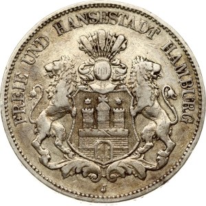 Germany Hamburg 5 Mark 1876 J