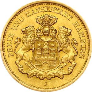 Germany Hamburg 5 Mark 1877 J