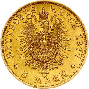 Germany Hamburg 5 Mark 1877 J