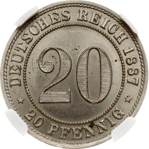 Germany 20 Pfennig 1887 A NGC MS 65