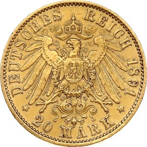 Germany Prussia 20 Mark 1891 A