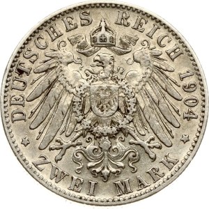 Germany Saxony 2 Mark 1904 E