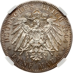 Germany Hesse-Darmstadt 5 Mark 1904 Philipp the Magnanimous NGC MS 63