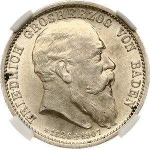 Germany Baden 2 Mark 1907 Death NGC MS 62