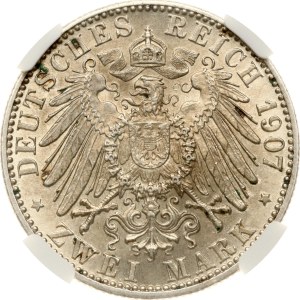 Germany Baden 2 Mark 1907 Death NGC MS 62