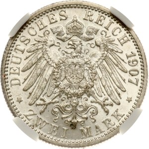 Germany Württemberg 2 Mark 1907 F NGC MS 62