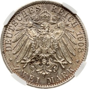 Germany Saxe-Weimar-Eisenach 2 Mark 1908 A Jena University NGC MS 62