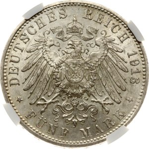 Germany Bavaria 5 Mark 1908 D NGC MS 62