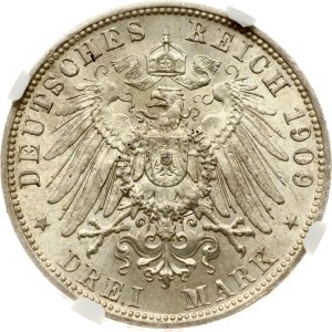 Germany Bavaria 3 Mark 1909 D NGC MS 63
