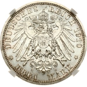Germany Saxe-Weimar-Eisenach 3 Mark 1910 A Duke's marriage NGC MS 64