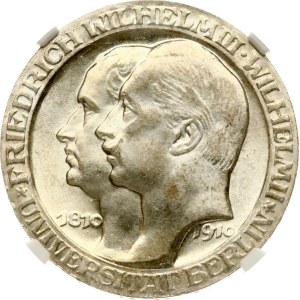 Germany Prussia 3 Mark 1910 A University of Berlin NGC MS 62