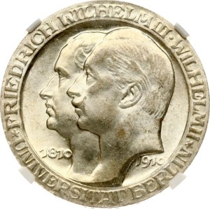 Germany Prussia 3 Mark 1910 A University of Berlin NGC MS 62