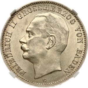Germany Baden 3 Mark 1910 G NGC MS 61