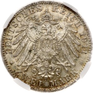 Germany Bavaria 2 Mark 1911 D Birthday NGC MS 62