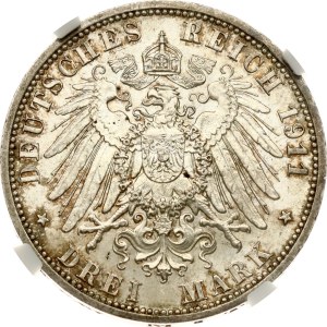 Germany Prussia 3 Mark 1911 A NGC MS 63
