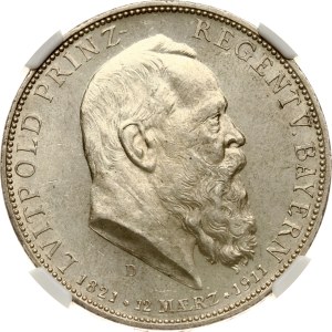Germany Bavaria 5 Mark 1911 D Birthday NGC MS 64