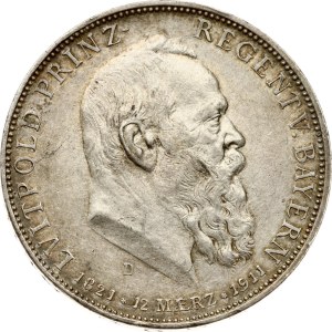 Germany Bavaria 5 Mark 1911 D Birthday
