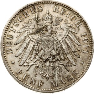 Germany Bavaria 5 Mark 1911 D Birthday