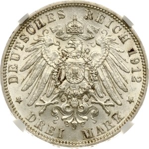 Germany Hamburg 3 Mark 1912 J NGC MS 63