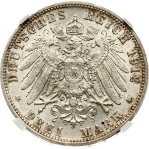Germany Württemberg 3 Mark 1912 F NGC MS 62
