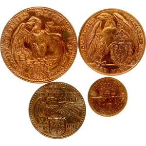Germany Bavaria 2 - 10 Mark 1913 Pattern Lot of 4 coins