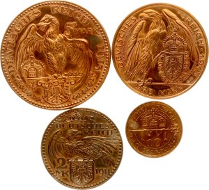 Germany Bavaria 2 - 10 Mark 1913 Pattern Lot of 4 coins