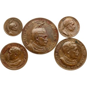 Germany Prussia 2 - 20 Mark 1913 Pattern Set of 5 coins