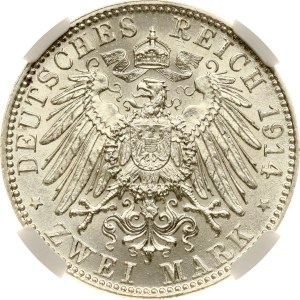 Germany Bavaria 2 Mark 1914 D NGC MS 63