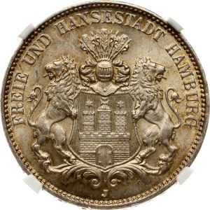 Germany Hamburg 3 Mark 1914 J NGC MS 65