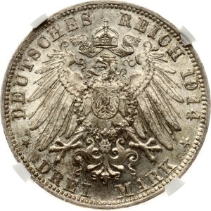 Germany Bavaria 3 Mark 1914 D NGC MS 61