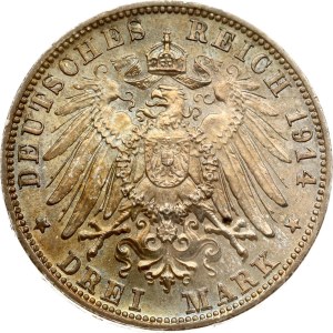 Germany Bavaria 3 Mark 1914 D